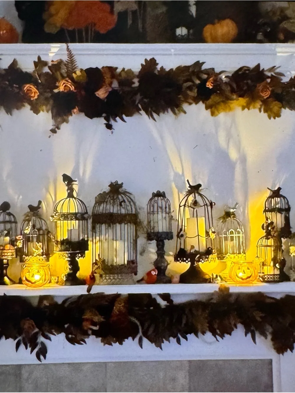 3 Halloween Jack-O'-Lantern Glass Mini Candy Bucket / Tea-light holders